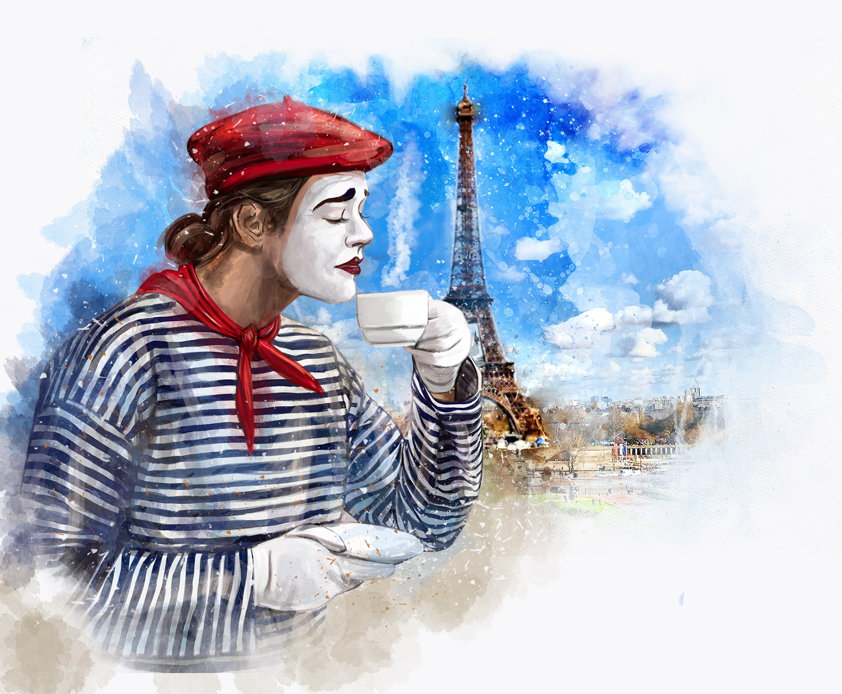 иллюстрация «Парижский мим»